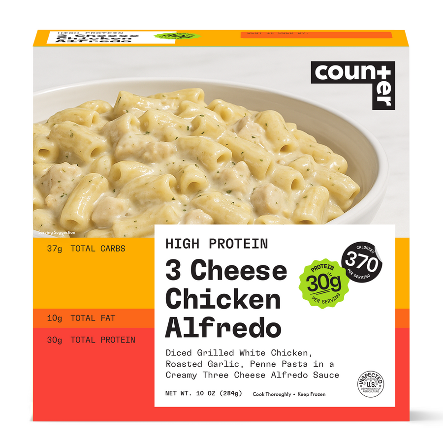 Counter 3 Cheese Chicken Alfredo | 30g Protein, 370 Cal Frozen Meal