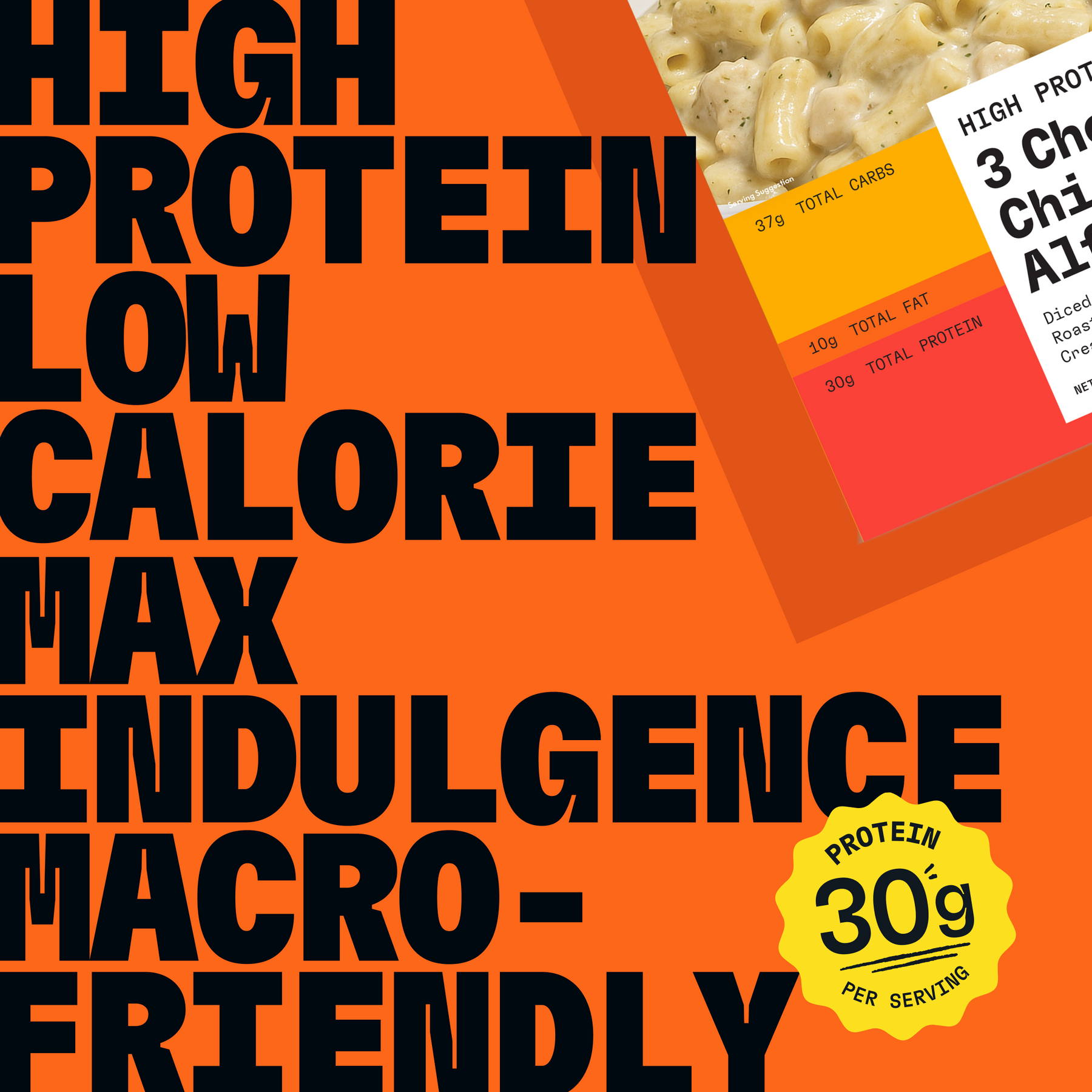 Counter 3 Cheese Chicken Alfredo | 30g Protein, 370 Cal Frozen Meal
